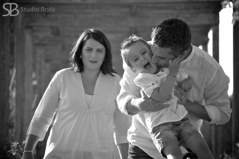 retrato familia blanco y negro