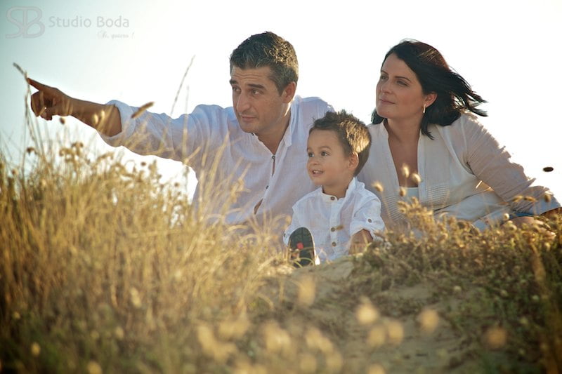 familia en las dunas
