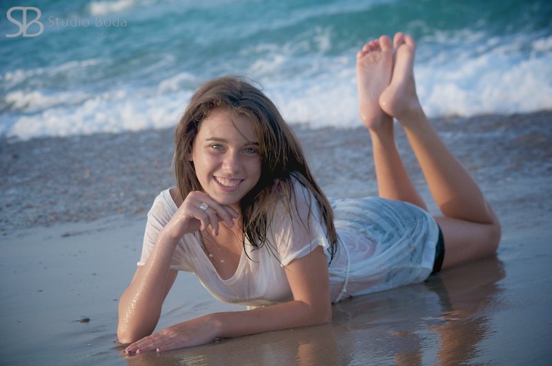 retrato en la playa