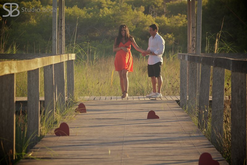 retrato pareja corazones