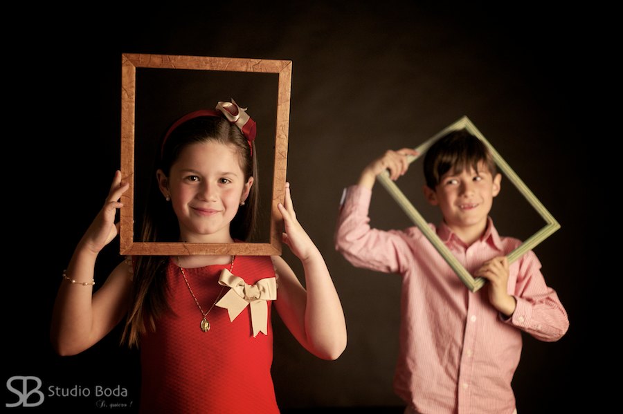 retrato creativo niños estudio