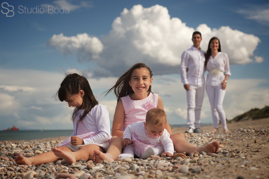 reportaje familia en la playa