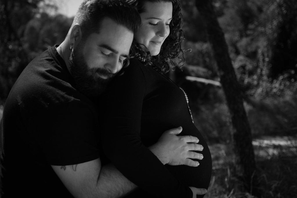 fotografía en blanco y negro embarazo Valencia